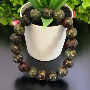 Dragon Blood Stone 10mm Natural Stone Beads Stretchable Bracelet